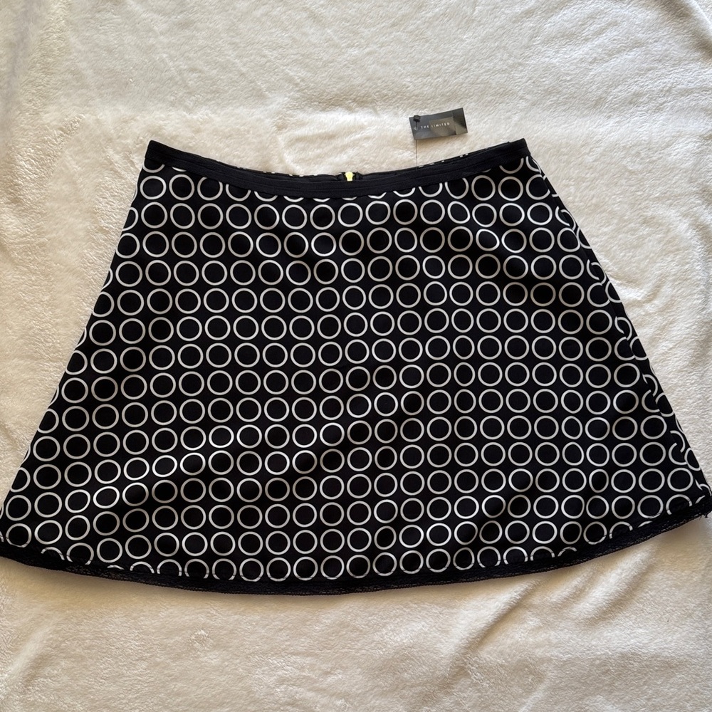 The Limited Black and White A-Line Skirt NWT